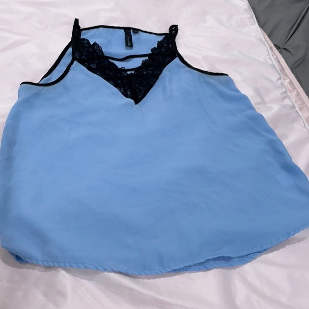 Baby doll baby blue tank top